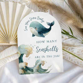 Guess How Many Sea You Soon Baby Shower Game Card Einladung