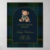 Guess How Many Teddy Bears Baby Shower Game Sign Poster (Vorne)