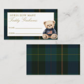 Guess How Many Teddy Grahams Baby Shower Game Begleitkarte (Vorne/Hinten)