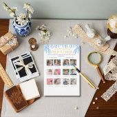 Guess the Age Bridal Shower blue game Einladung