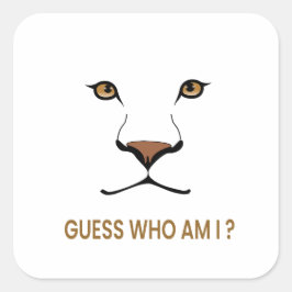 Guess the Animal: Lioness | Minimal Queen Quadratischer Aufkleber