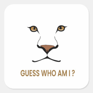 Guess the Animal: Lioness | Minimal Queen Quadratischer Aufkleber