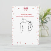 Guess the bride dress bridal shower game Card Einladung (Stehend Vorderseite)
