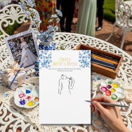 Guess the Dress Bridal Shower Blue game Einladung