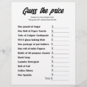 Guess the Price Bridal Shower Game Card Flyer (Vorne)