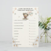 Guess the Price Whimsical Teddy Bear Baby Shower  Briefpapier (Stehend Vorderseite)