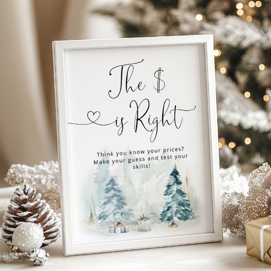 Guess the Price Winter Baby shower Poster