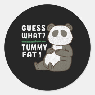 Guess W Tummy Fat Chubby Panda Sugar Cane Runder Aufkleber
