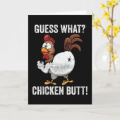 Guess What Chicken Butt Farm Animal Funny Farming Karte (Gelbe Blume)