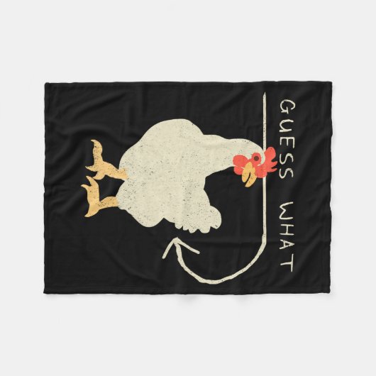 Guess What Chicken Butt Funny Happy  Fleecedecke (Vorderseite (Horizontal))