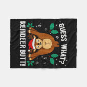 Guess What Reindeer Bu-tt Funny Christmas Family C Fleecedecke (Vorderseite (Horizontal))
