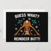 Guess What Reindeer Butt Christmas Joke Einladung (Vorne/Hinten)