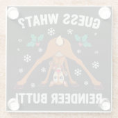 Guess What Reindeer Butt Christmas Joke Glasuntersetzer (Rückseite)