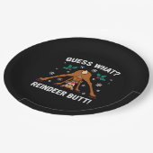 Guess What Reindeer Butt Christmas Joke Pappteller (Schrägansicht)