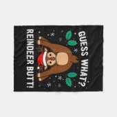Guess What Reindeer Butt Mens & Boys Funny Ugl Fleecedecke (Vorderseite (Horizontal))