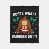 Guess What Reindeer Butt Mens &amp; Boys Funny Ugl Fleecedecke (Vorderseite)