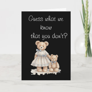 Guess What We Know – Gender Reveal Card Karte