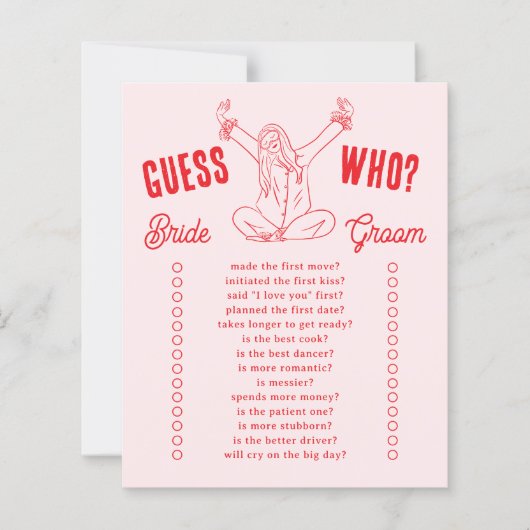 Guess Who Bridal Shower Game Girls Gone Mild (Vorderseite)