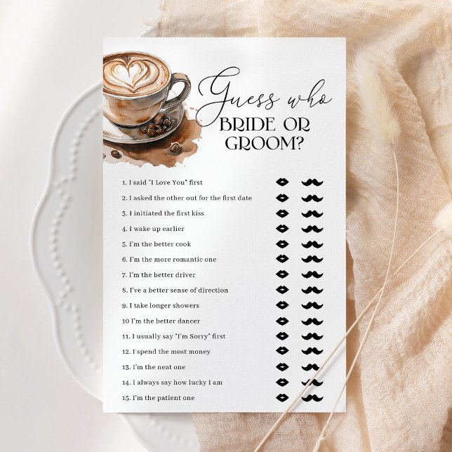 Guess Who Bride or Groom Coffee Bridal Shower Game (Von Creator hochgeladen)