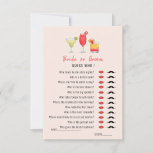 Guess Who Cocktail-Getränke Dusche Spiel  Einladung
