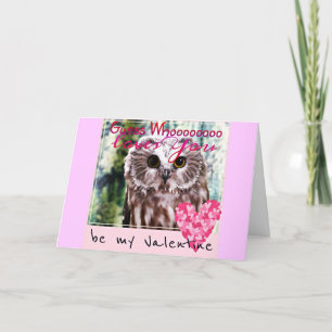 Guess Who Loves you Owl Valentines Card Feiertagskarte