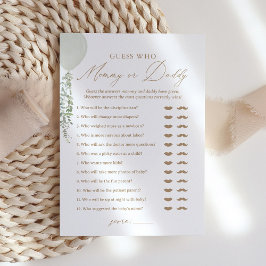 Guess Who Mommy or Daddy Balloon Baby Shower Game Einladung