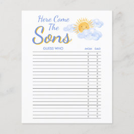 Guess Who Twins Boys Baby Shower Game