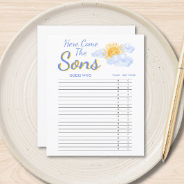 Guess Who Twins Boys Baby Shower Game