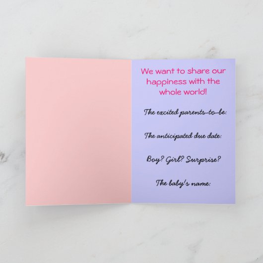 Guess Who's Expecting! Ankündigung (Innenseite)