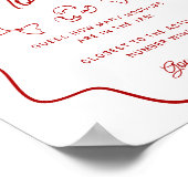 Guessing Game, That's Amore Red Doodle, Small Sign Poster (Ecke)