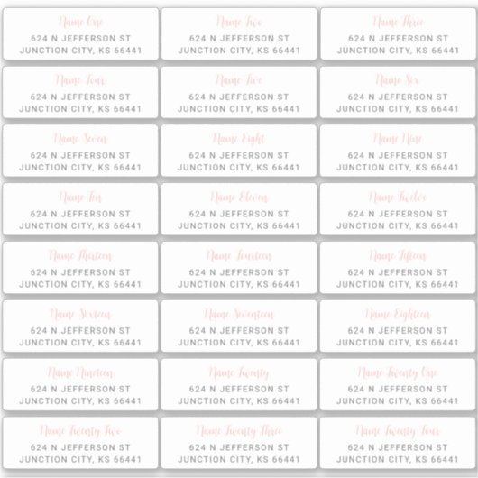 Guest Address Labels (Vorderseite)