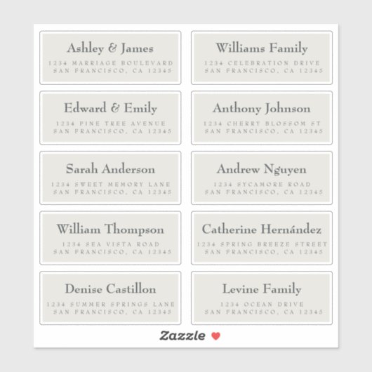 Guest Address Labels: BESTELLUNG AUF 8" oder 6" Aufkleber (Blatt)