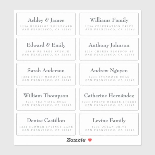 Guest Address Labels: BESTELLUNG AUF 8" oder 6" Aufkleber (Blatt)