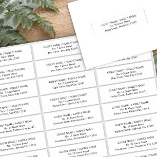 Guest Address Labels für Einladungen