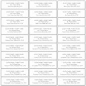 Guest Address Labels für Einladungen (Vorderseite)