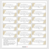 Guest Address Labels Gold Glitzer Palm Leaf (Blatt)
