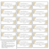 Guest Address Labels Gold Glitzer Palm Leaf (Vorderseite)