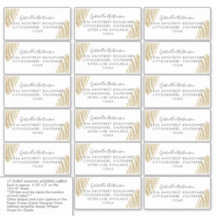 Guest Address Labels Gold Glitzer Palm Leaf