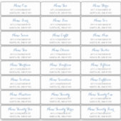 Guest Address Labels mit blauem Skript (Vorderseite)