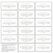 Guest Address Labels Simple Gold Calligraphy (Vorderseite)