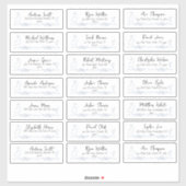 Guest Address Labels Toile De Jouy Blue Wedding (Blatt)