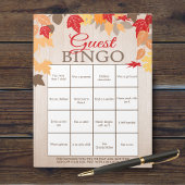 Guest Bingo Fall Showdusche Party Game Pack Notizblock