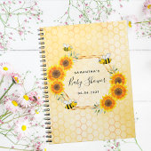 Guest book baby shower bees sunflowers notizblock