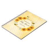 Guest book baby shower bees sunflowers notizblock (Linke Seite)