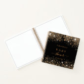 Guest book baby shower black gold glitter name notizblock (Innenseite)