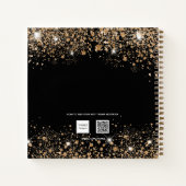 Guest book baby shower black gold glitter name notizblock (Rückseite)