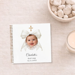 Guest Book Baptism Bow Girl Photo Notizblock