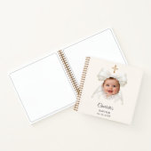 Guest Book Baptism Bow Ivory Girl Photo Notizblock (Innenseite)