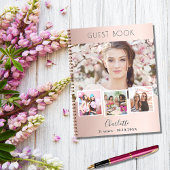 Guest book birthday rose gold photo collage notizblock