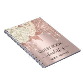 Guest Book Brautparty Rose Ivory Glitzer Tropfen Notizblock (Rechte Seite)